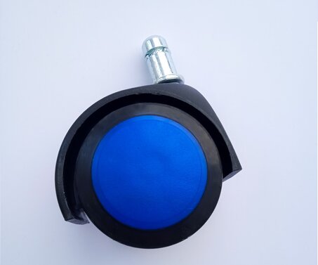 Черный ПУ ролик с синим диском
